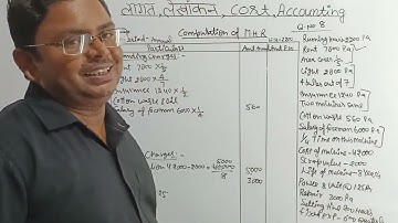 B.com 2nd year 8th numerical Machine hour rate l calculate of M H R