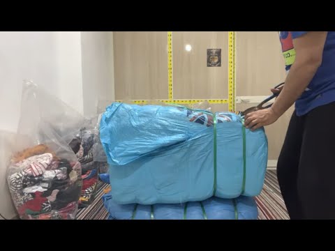 مشروع ملابس البالة انجليزي فتح بالة تيشرت رجالي سوبر كريمه