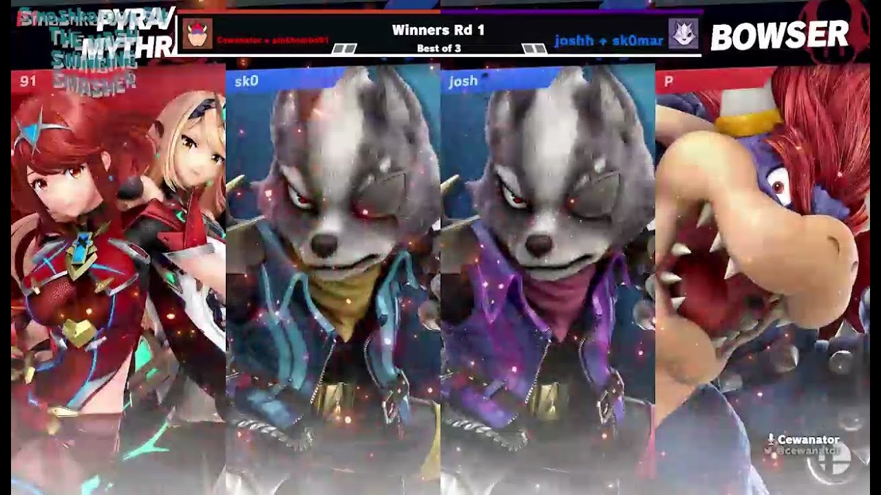 SpikeyMike & Cewanator (R) vs. sk0mar & joshh (B) - Winners Rd 1 - Smashkatoon 54