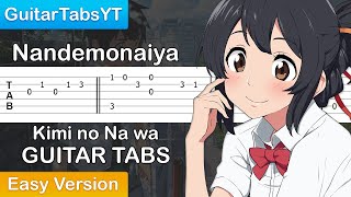 Kimi no Na wa (Your Name) - Nandemonaiya Guitar Tutorial | Guitar Lesson + TABS (Easy Version)