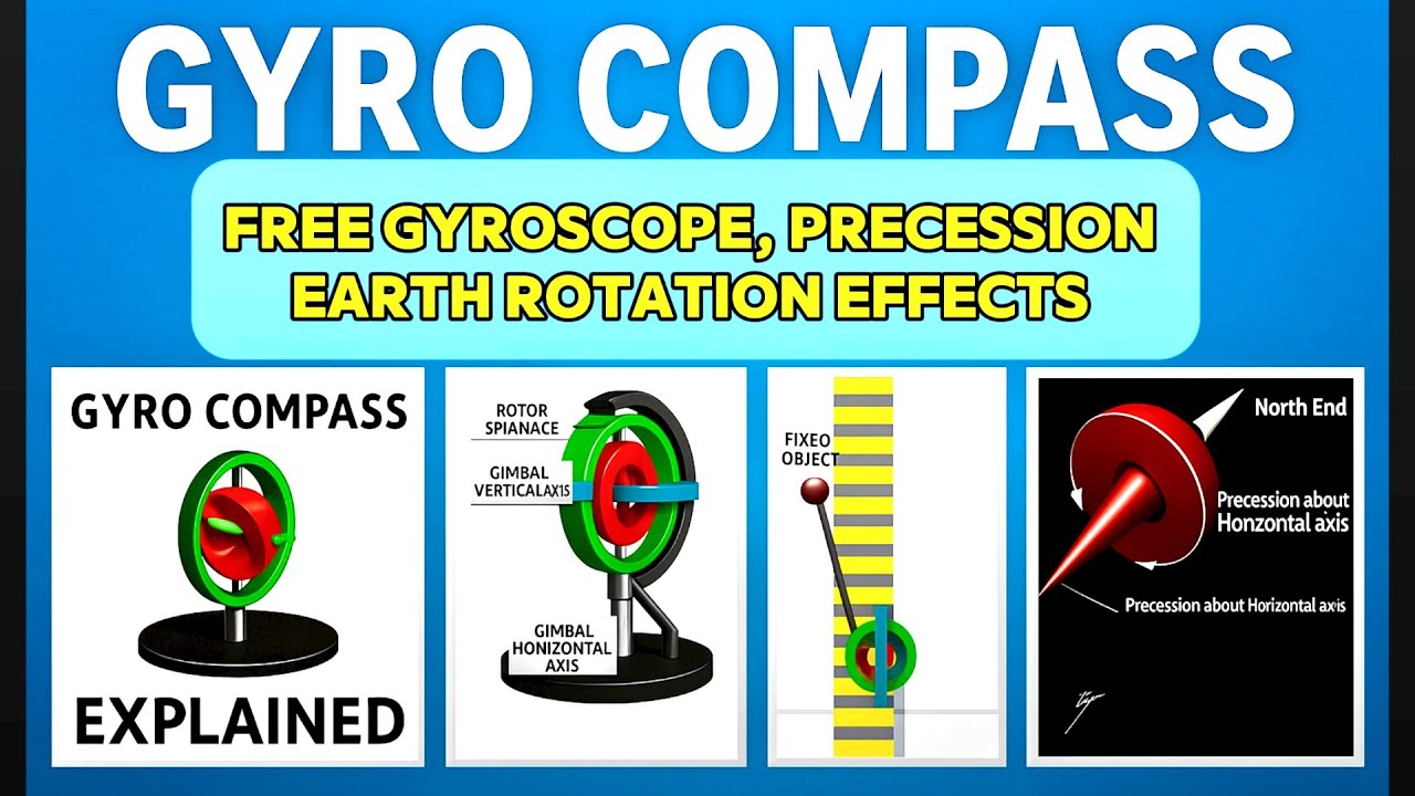 Gyro Compass | Free Gyroscope, Precession & Earth Rotation Effects ...
