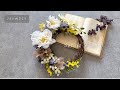 【100均造花】ダイソーのミモザで作る♡春色リースの作り方/リースの作り方/ハーフリースの作り方/100均造花アレンジ