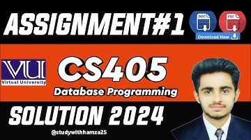 CS405 Assignment No 1 Solution 2024 | CS405 Assignment 1| CS405 Solution | NOVEMBER 2024 SOLUTION |