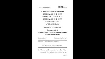 MJM - 020  December 2022 Question Paper