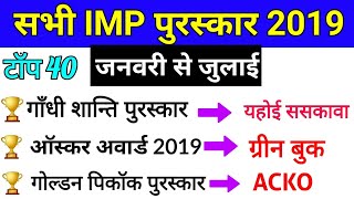 Awards and honours 2019 | पुरुस्कार और सम्मान Current affairs 2019 | RRB NTPC | GROUP D | SSC MTS |