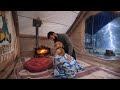 Heavy Rain Tent Camping | Fire, Storm and My Loyal Dog ⛺️🌧️⛈️