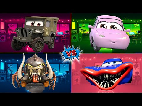 Lightning Mcqueen Car vs Mcqueen Eater in Tiles Hop EDMRush🎶