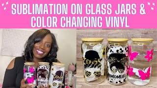 How to Sublimate and Use Vinyl on Glass Jar/Cups with the Bamboo Tops | Sublimation Glass