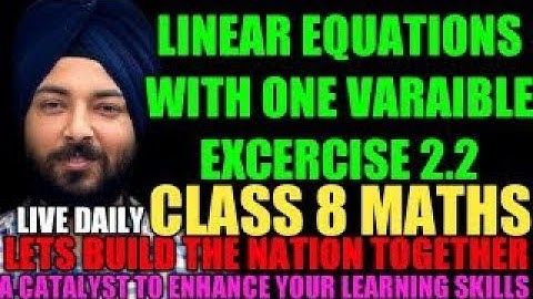 Linear equations in one variable  || class8 maths  Exercise 2.3