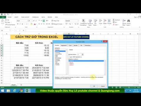 (Dạy Exel cơ bản-nâng cao) 2. Cách trừ giờ trong Excel
