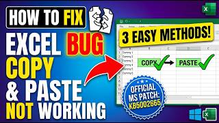 How to Fix Excel Copy Paste Bug & Not Working (3 Ways & KB5002665) | Windows 11/10