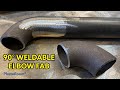 Weldable 90 elbow handrail fabrication metal work flap disc finish mig welding gmaw