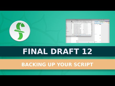 Backing Up Your Script In Final Draft 12