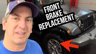 How To Replace Front Brakes On 2007-2017 Jeep Wrangler - YouTube