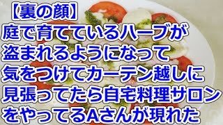 【裏の顔】 庭で育てているハーブが盗まれるようになって、気をつけてカーテン越しに見張ってたら自宅料理サロンをやってるAさんが現れた