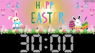 30 Minute Happy Easter Bunny Eggs April Holiday Countdown Timer (with music)
