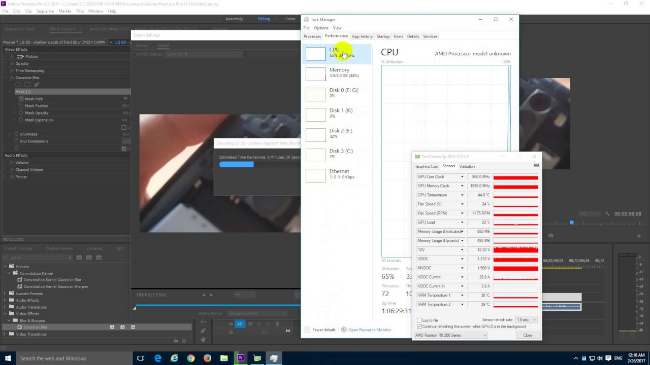 Low cpu gpu usage while rendering in adobe premiere pro youtube