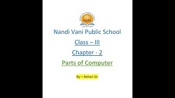 Class - 3 || Chapter - 2 || Parts of Computer || By - Rehan sir || Nandi Vani Public School