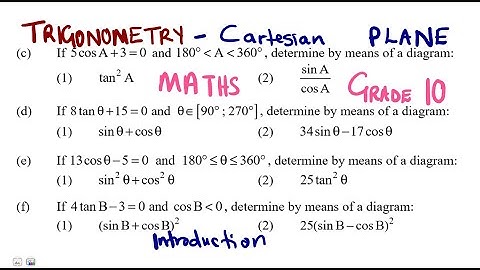 Mathematics Grade 10 Trigonometry Angles in Cartesian Plane Introduction @mathszoneafricanmotives