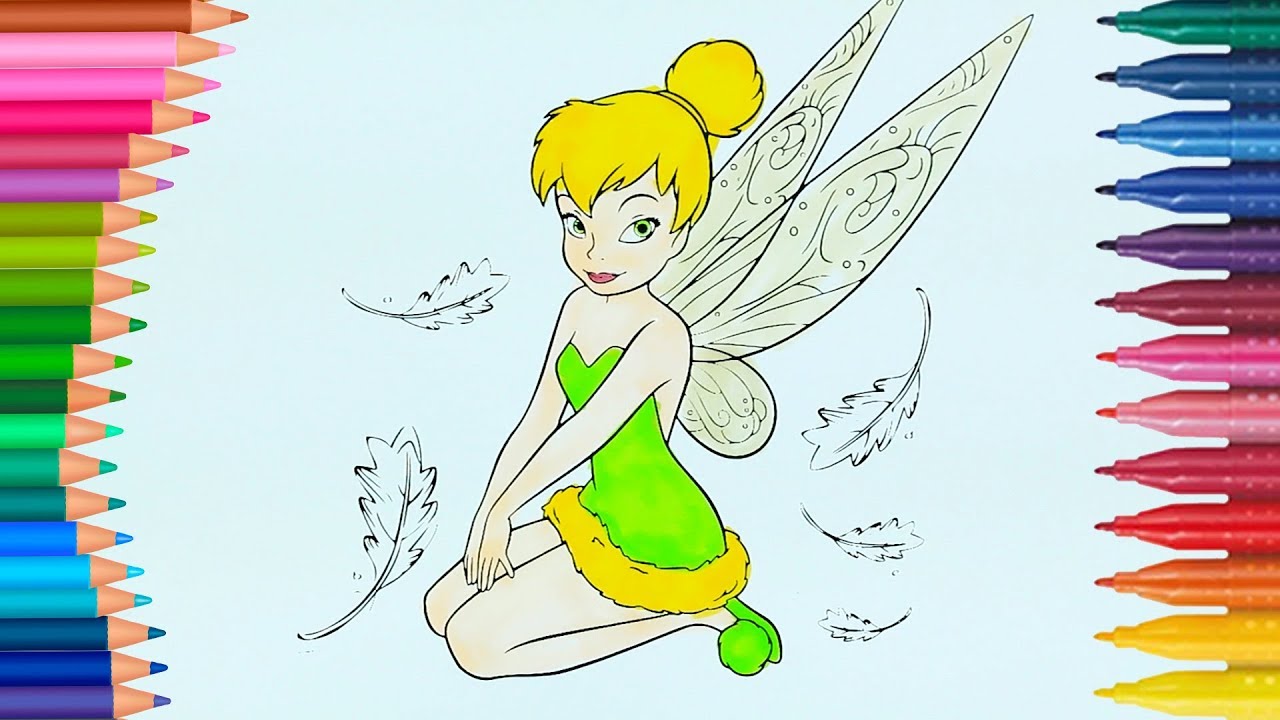 Tinker Bell de pintar | Cómo dibujar y colorear | Dibujos para colorear |  Dibujos para pintar - thptnganamst.edu.vn