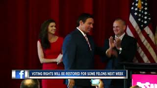 Voting rights will be restored for some felons next week