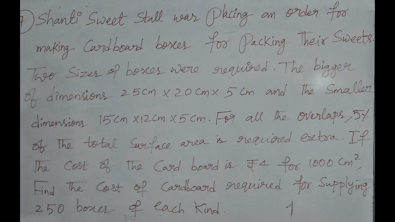Shanti Sweets shop problem-Class 9-CBSE/Part-1
