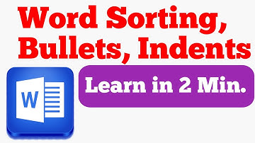 How to do Sorting, Bullets, Numbering, Indents in MS Word | MS word function Sorting, Bullet indent