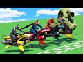 AVENGERS vs JUSTICE LEAGUE | Super Challenge Race Track Together #2 - GTA V Superheroes