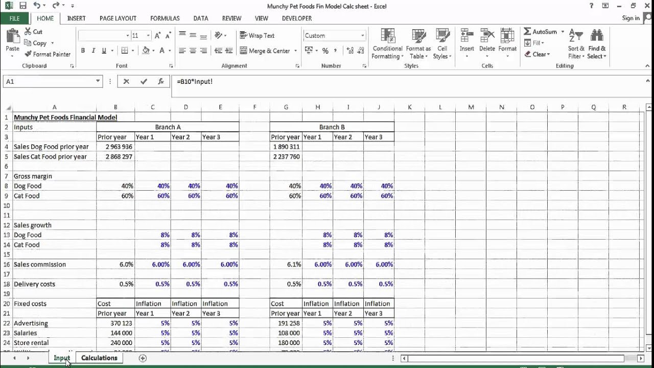 Calculation Sheet for Financial Model - YouTube