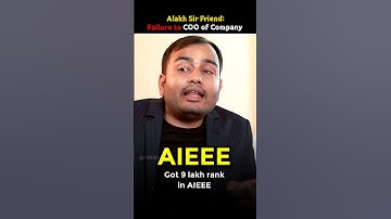 9 lakh rank in AIEEE to COO of Company 🤯 | Inspiring Story #physicswallah #shorts