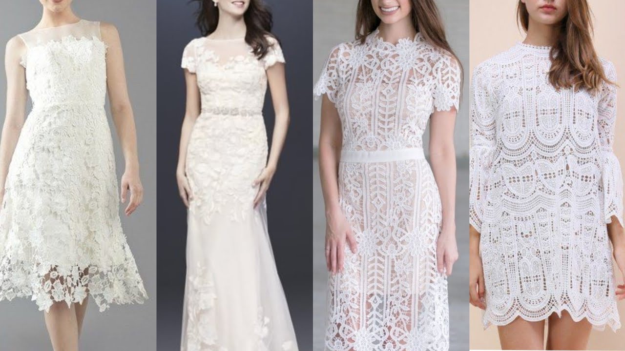 top 40 different types partywear pure white lace dress prom dress middi
