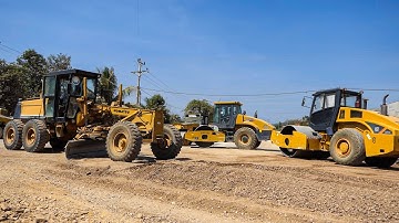 Amazing Job! Processing Methods For Constructing Road Using A Powerful Motor Grader & A Road Roller