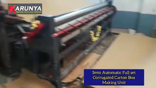 Karunya Brand Full set Of Semi Automatic Corrugated Carton Box Making Machines. 9524663546
