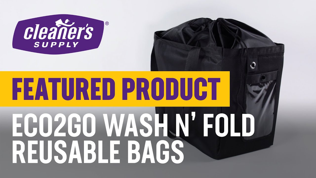 eco2go Small 15 Gal. Wash N' Fold Bag - 15 X 10 X 12 - Cleaner's Supply