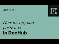 How to copy and paste text in dochub