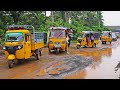 Autorickshaw 3 wheeler on potholes roads  tuk tuk rickshaws  autos  crazy autowala