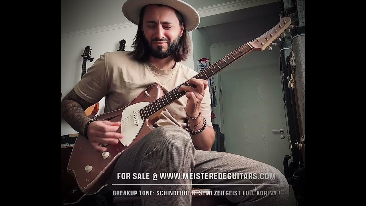 For sale @ www.MEISTEREDEGUITARS.com - clean tones - Schindehütte Zeitgeist Semi-Bird Full Korina!