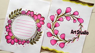 Pink Border Designs🩷/Project Work Designs/A4 Sheet/Assignment Front Page Design for School Projects