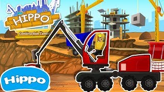 Hippo 🌼Construction machines 🌼 Harvester and sawmill 🌼 Cartoon game for kids screenshot 1