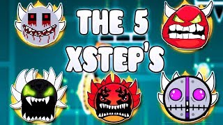 'THE 5 XSTEPS' !!! - GEOMETRY DASH BETTER & RANDOM LEVELS