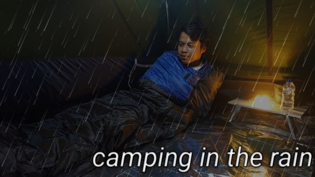 SOLO CAMPING - CAMPING IN REAL HEAVY RAIN - RAINSTORM AND THUNDERSTORM ...