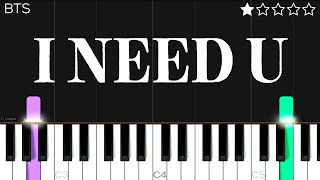 BTS - I NEED U | EASY Piano Tutorial screenshot 4