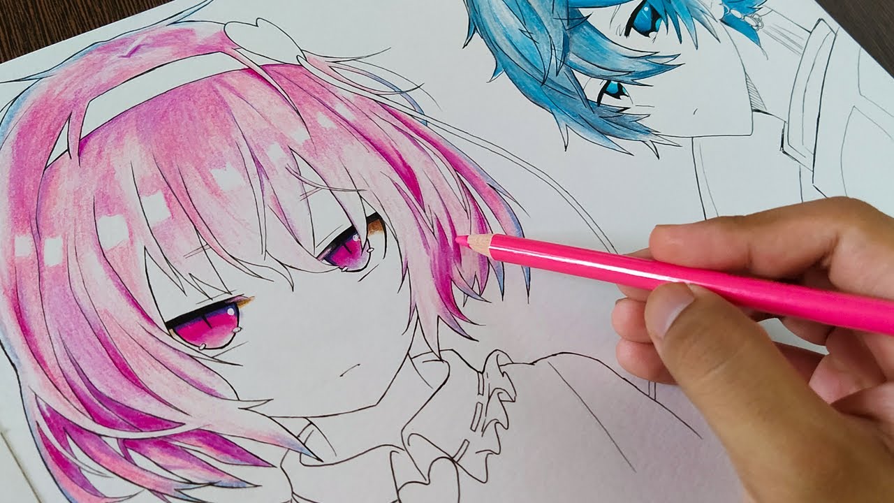 anime drawing color pencilRecherche TikTok