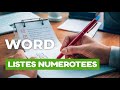 Créer une LISTE NUMÉROTÉE personnalisée avec WORD - Cours Office 365 facile