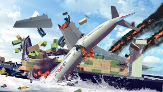 Airplane Crashes Into Big Ship After Engine Exploded - Emergency Landings ! Besiege plane crash