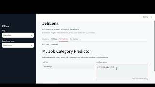 JobLens | Pakistan Job Market Intelligence Platform | Python + ML + Streamlit