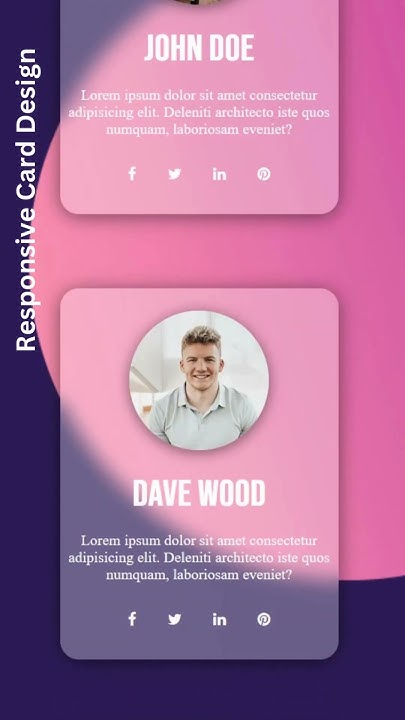 Responsive Card design HTML CSS #shorts - YouTube