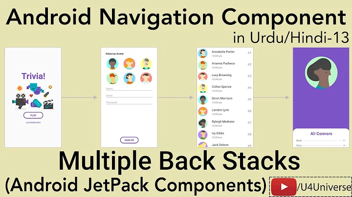 13 - Implement Multiple BackStacks with BottomNav View | Android Navigation Component | U4Universe