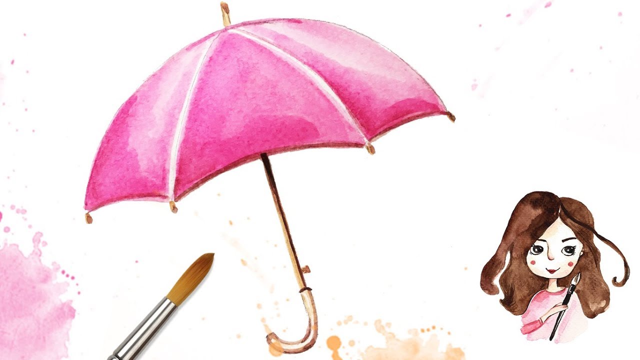 Tutorial: Paint Watercolor Stylish Umbrella - Youtube