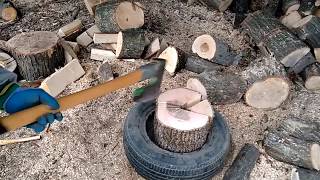 Amazing Wood Chopping Technique, Easy And Fast